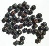 50 6mm Ridged UFO Speckled Black / Orange Saturn Beads